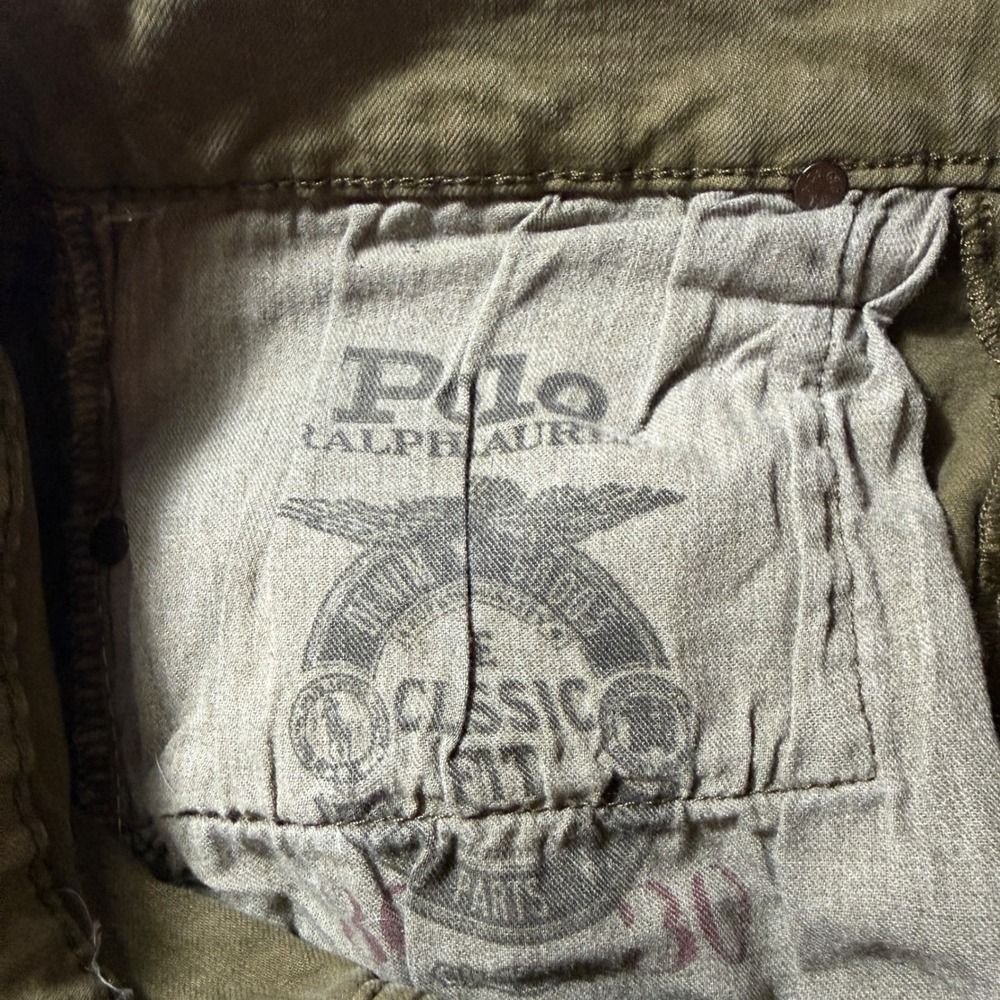 Polo Ralph Lauren Classic Jeans Mens 30x30 Garment Dyed‎ Stretch Army Dark Green - Picture 5 of 8